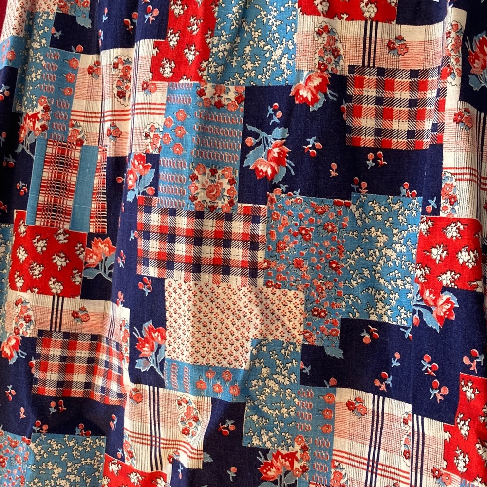 Vintage 1960s Reversible Cherry Patchwork Wrap Skirt - Picture 5 of 6